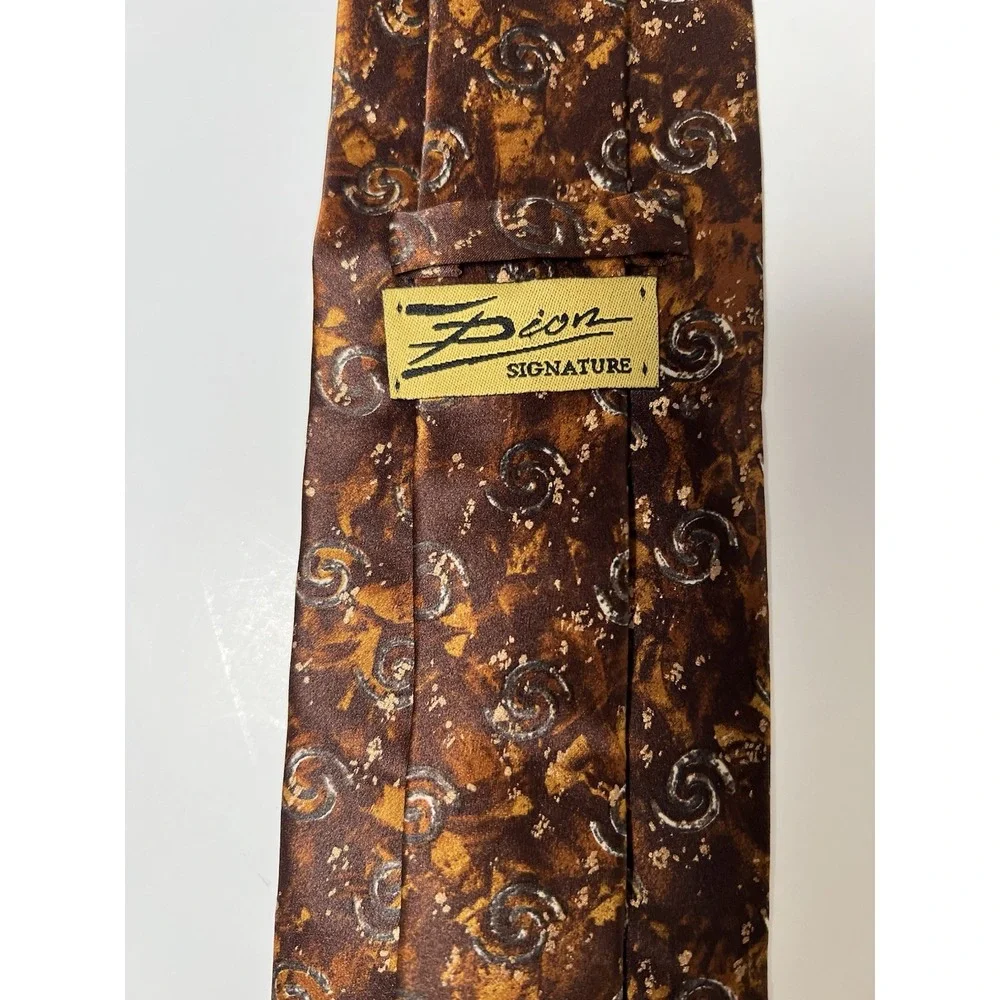 Vintage Dior Bronze Brown Orange Foulard Tie Business Meetings Poetcore